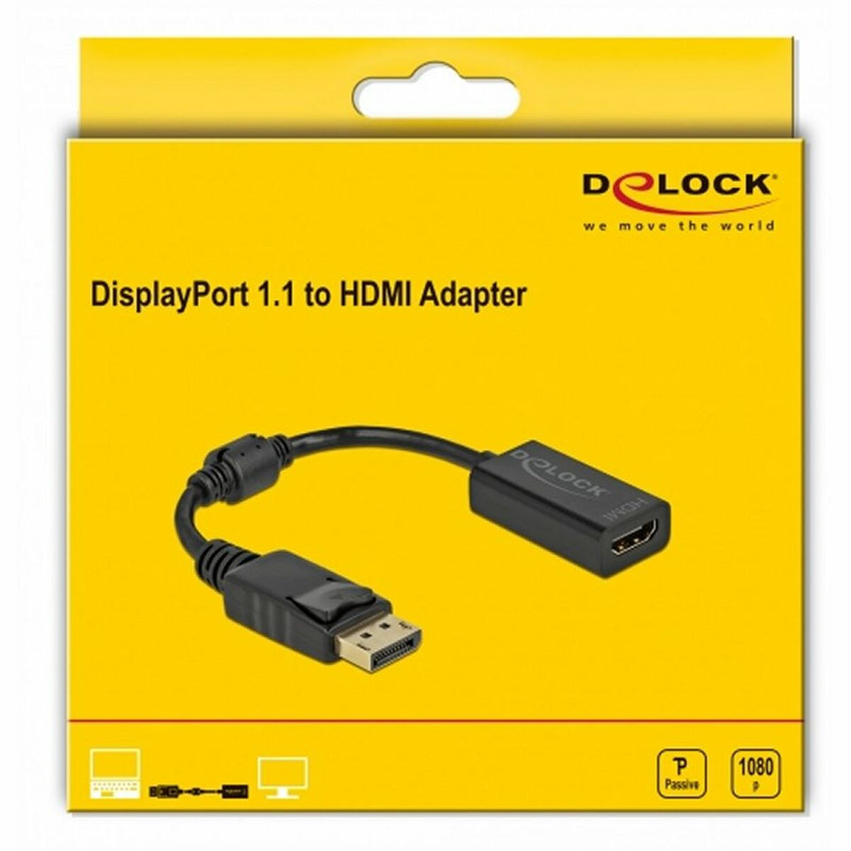 DisplayPort naar HDMI Kabel DELOCK 61011 Zwart