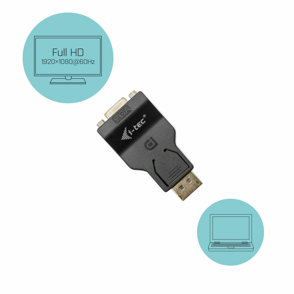 Adapter DisplayPort naar VGA i-Tec DP2VGAADA Zwart