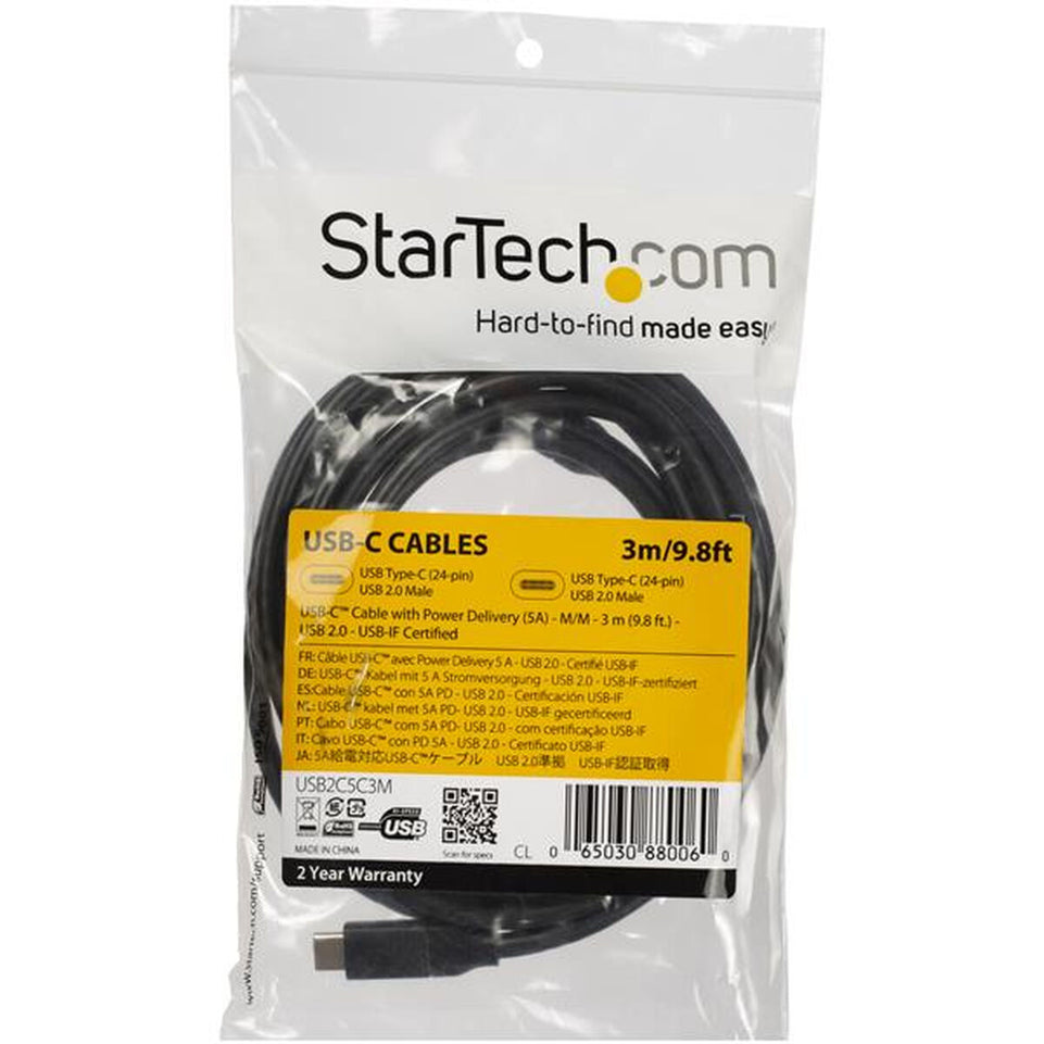 USB-C-kabel Startech USB2C5C3M Zwart