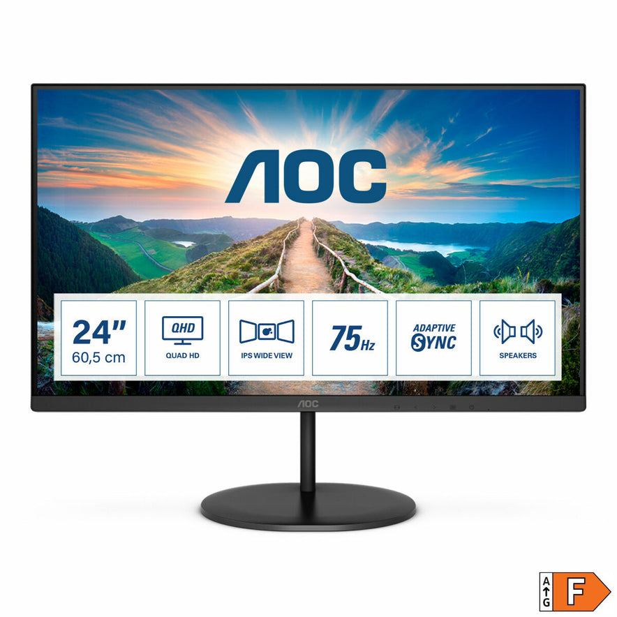 Monitor AOC Q24V4EA 23,8" LED IPS LCD Flicker free 75 Hz 50-60  Hz