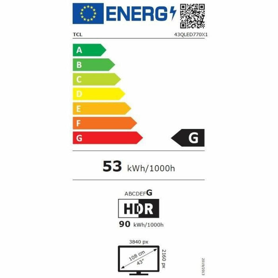 TV TCL 43QLED770 43" 4K Ultra HD D-LED QLED