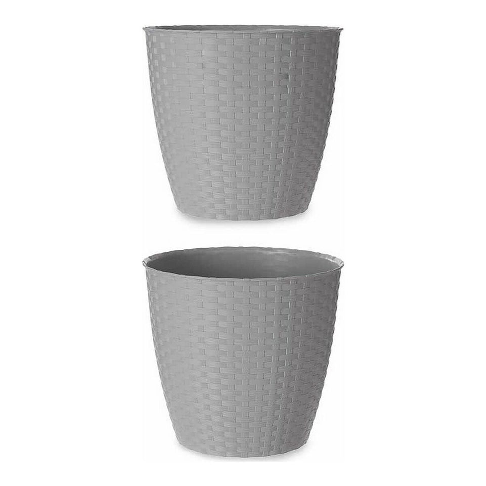 Bloempot Stefanplast 3872124 24 x 22,3 x 24 cm Grijs Plastic