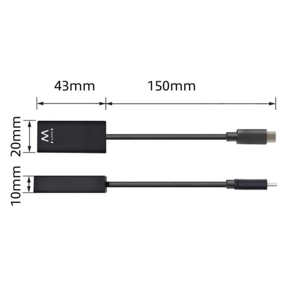 Adapter USB C naar HDMI Ewent EW9823 4K Ultra HD Zwart