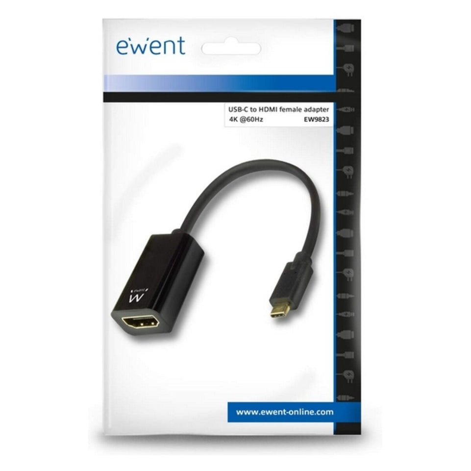 Adapter USB C naar HDMI Ewent EW9823 4K Ultra HD Zwart