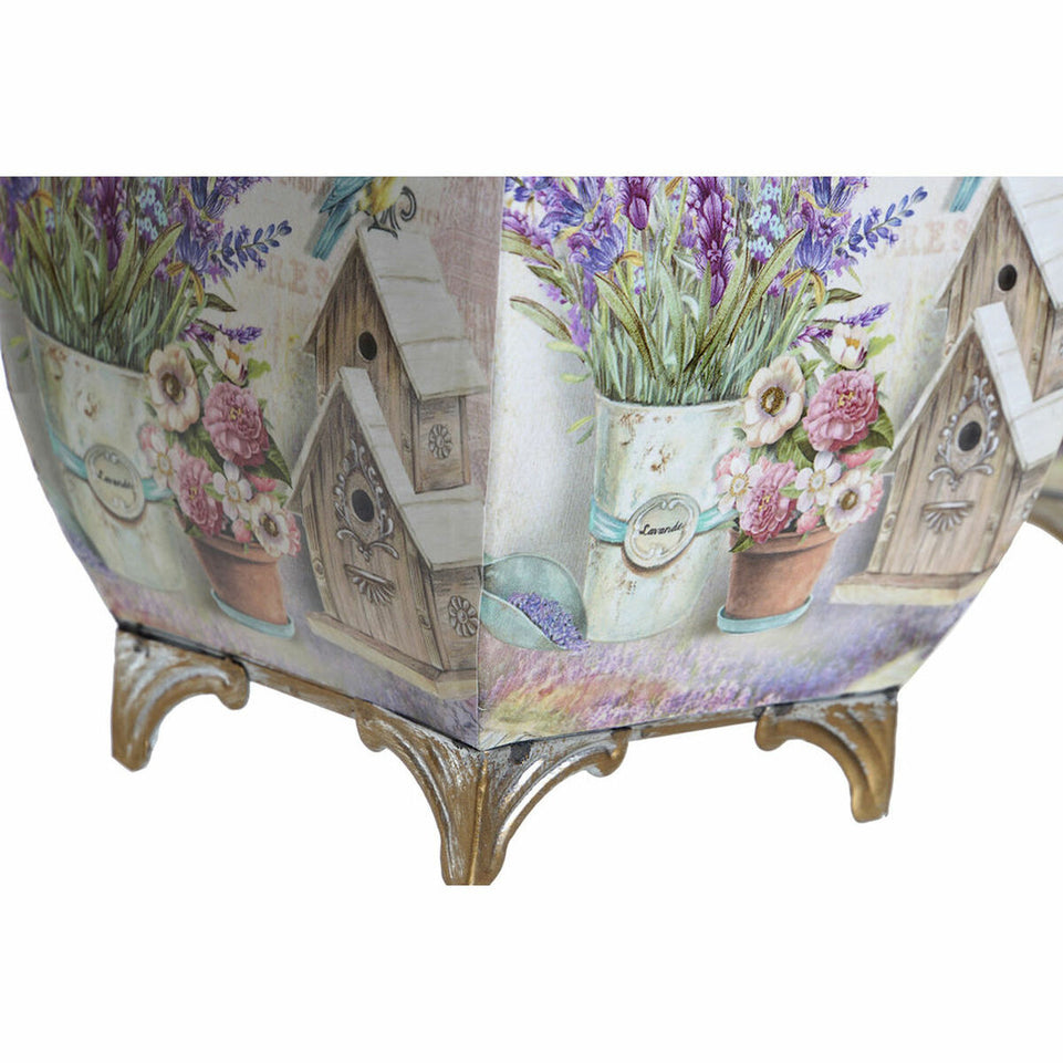 Grondlegger DKD Home Decor 21,5 x 21,5 x 24 cm Metaal Lila Lavendel Shabby Chic