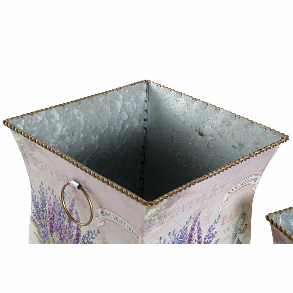Grondlegger DKD Home Decor 21,5 x 21,5 x 24 cm Metaal Lila Lavendel Shabby Chic
