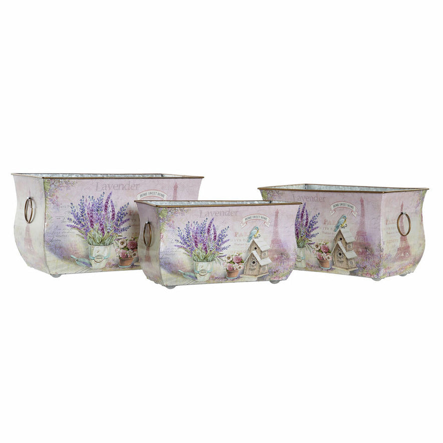 Grondlegger DKD Home Decor 31 x 18 x 17,5 cm Metaal Lila Lavendel Shabby Chic