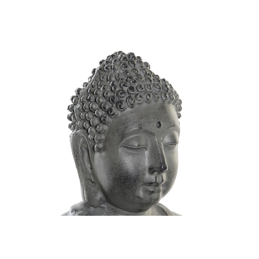 Decoratief tuinfiguur DKD Home Decor Grijs Lotus Bloem Boeddha Hars (35 x 32 x 49 cm)