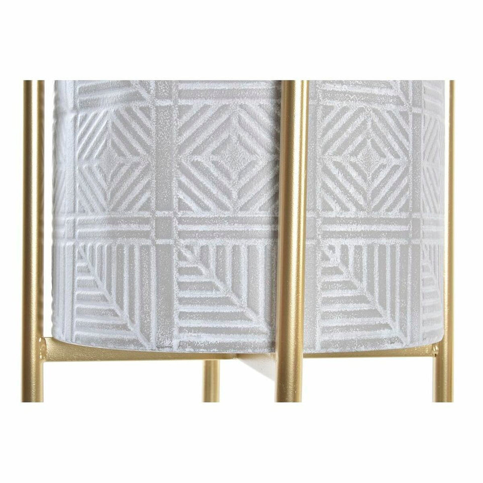 Pottenset DKD Home Decor Grijs Gouden Metaal Modern (31 x 31 x 58 cm)