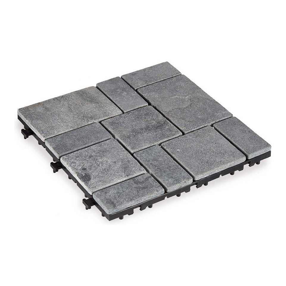 In elkaar grijpende vloertegels Grijs Plastic Steen (30 x 2,8 x 30 cm)