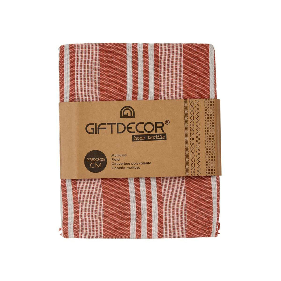 Multifunctionele sjaal Strepen Rood Wit (205 x 235 cm)