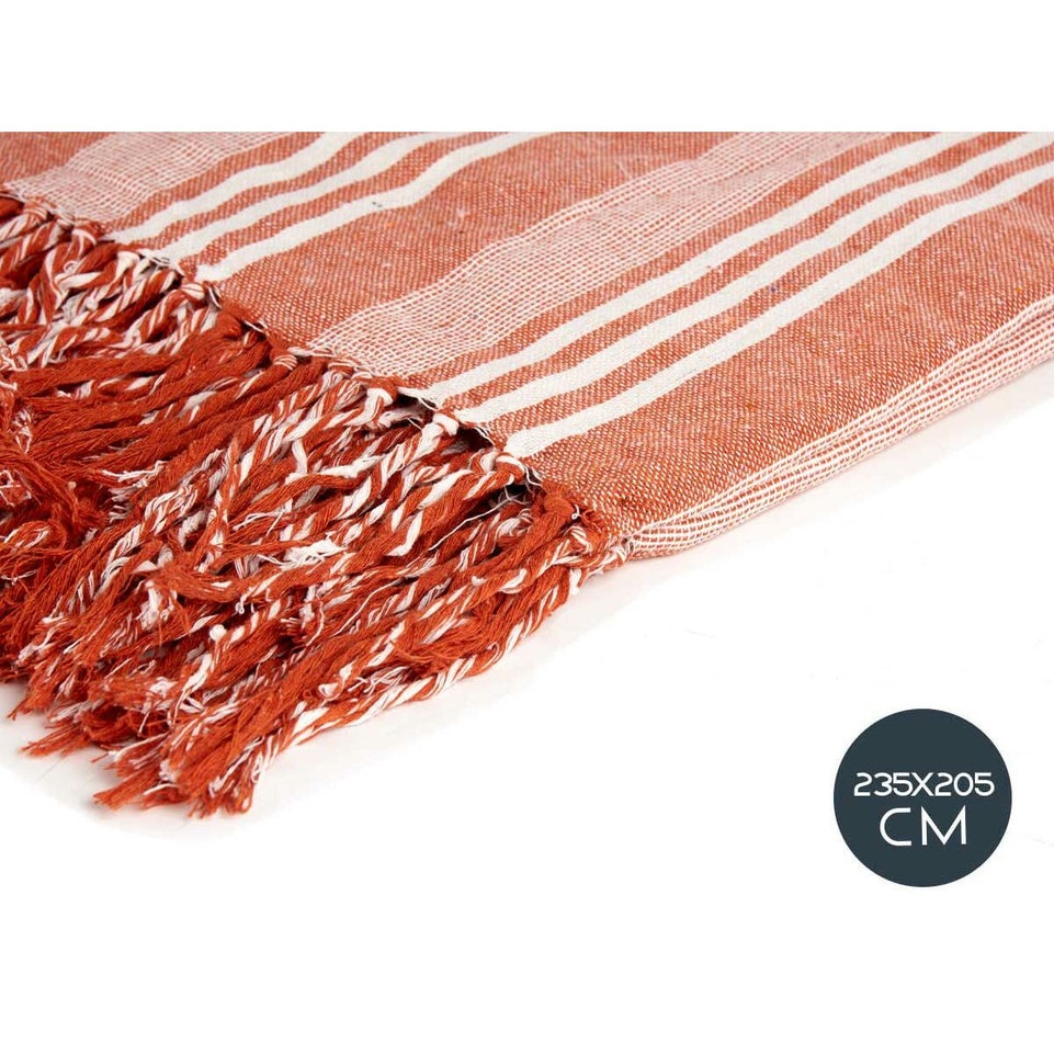 Multifunctionele sjaal Strepen Rood Wit (205 x 235 cm)