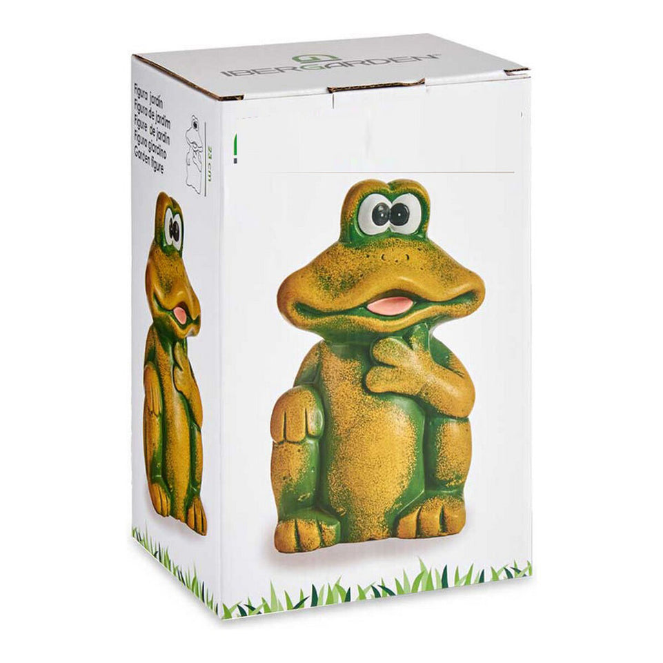 Decoratief tuinfiguur Kikker Keramisch Groen (12,5 x 22,5 x 16 cm)