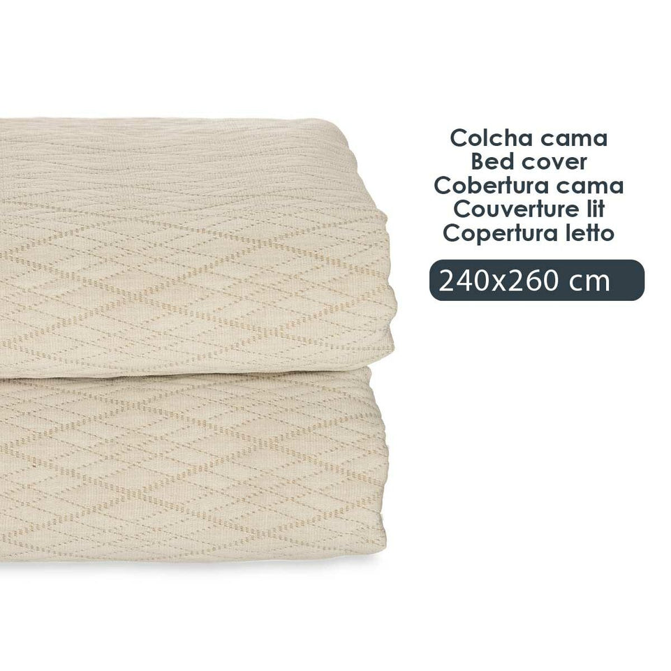 Sprei Ruiten Beige (240 x 260 cm)