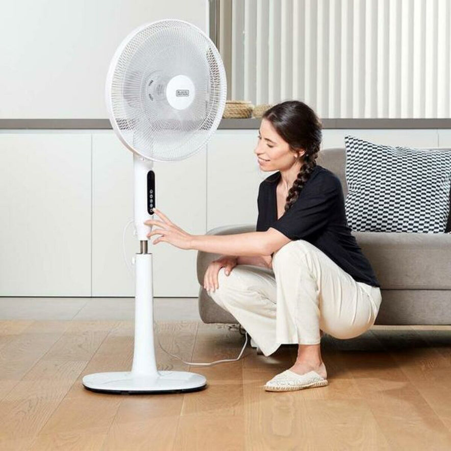 Staande ventilator Black & Decker ES9440170B 135 cm 50 W Wit