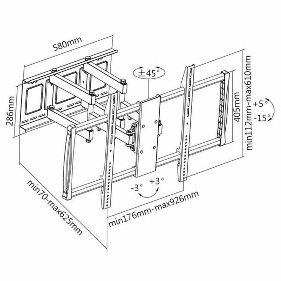 Muursteun voor tv met arm TooQ LP75100TN-B 60"-100" Zwart