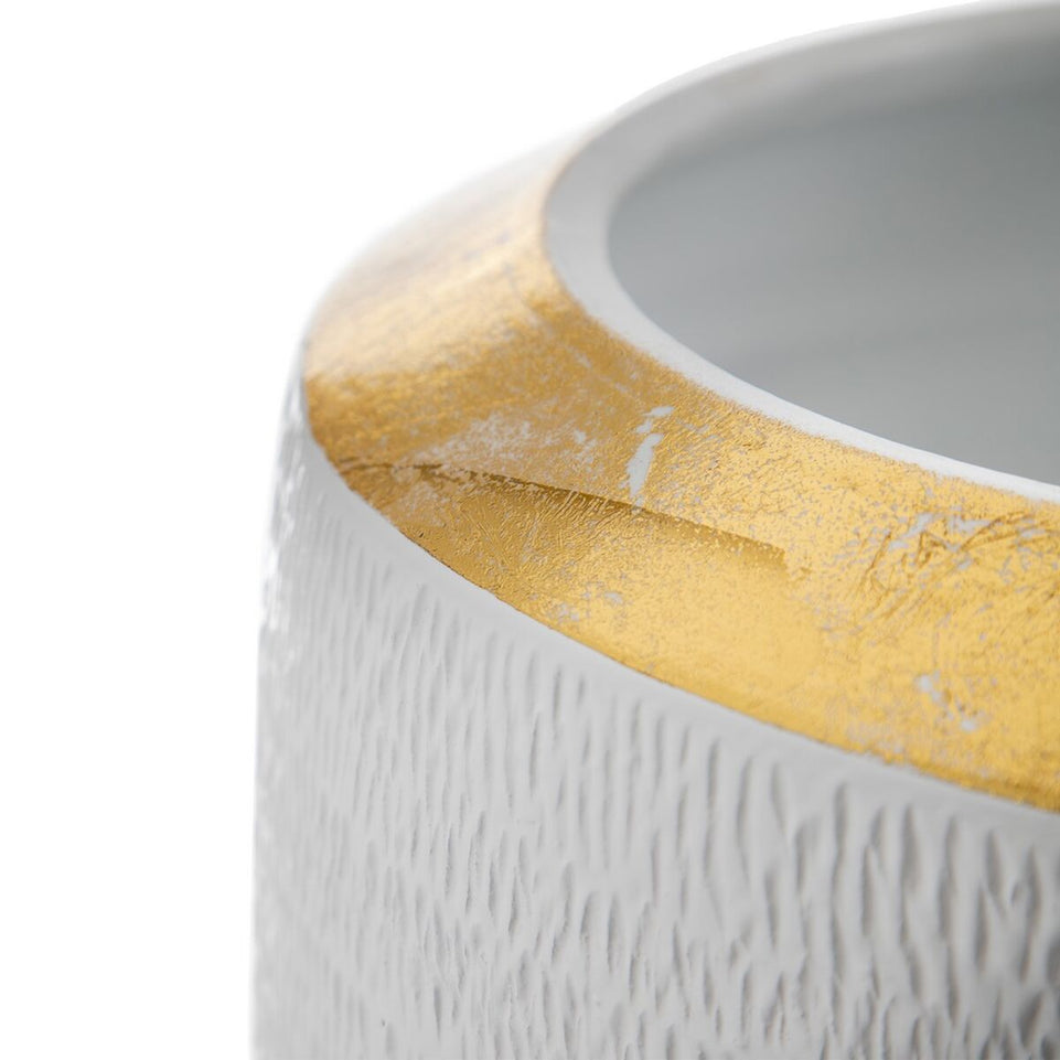 Grondlegger 30 x 30 x 22 cm Keramisch Gouden Wit