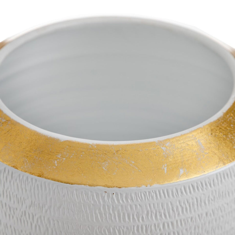 Grondlegger 30 x 30 x 22 cm Keramisch Gouden Wit