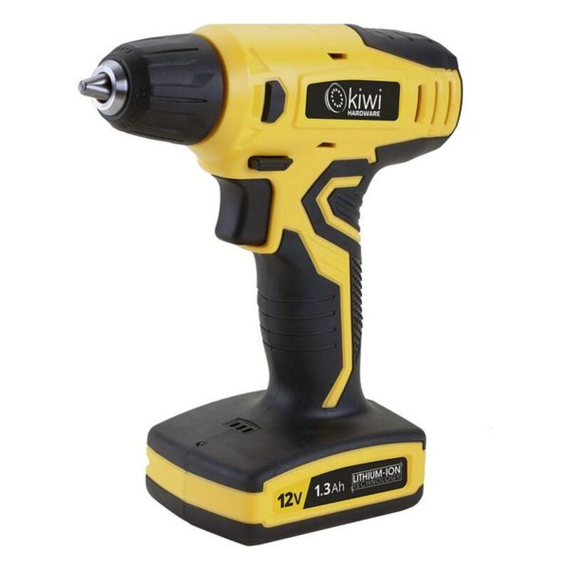 Set met boor en accessoires Kiwi KHSD 7517 Wireless (750 rpm) (1.3 Ah)