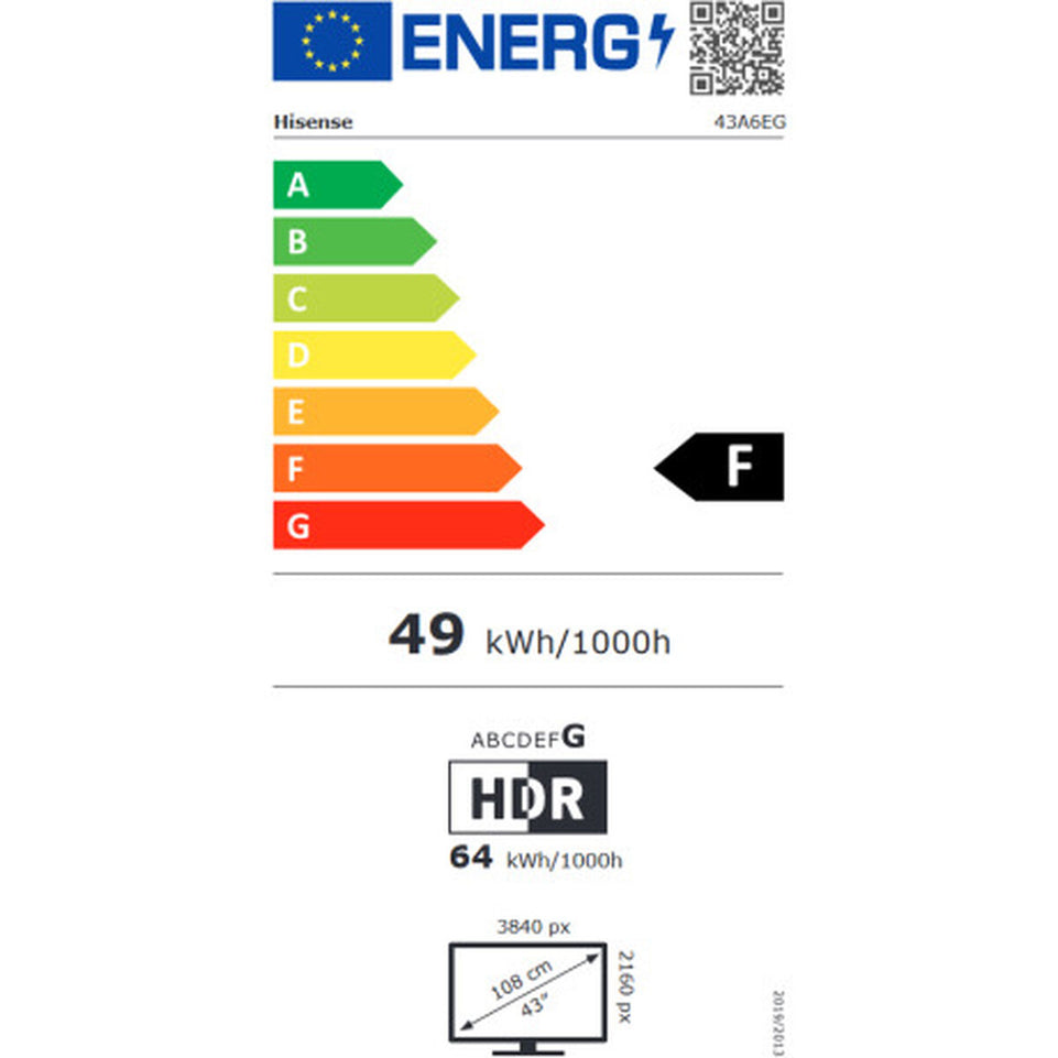 TV Hisense 43A6EG 4K Ultra HD 43" LED