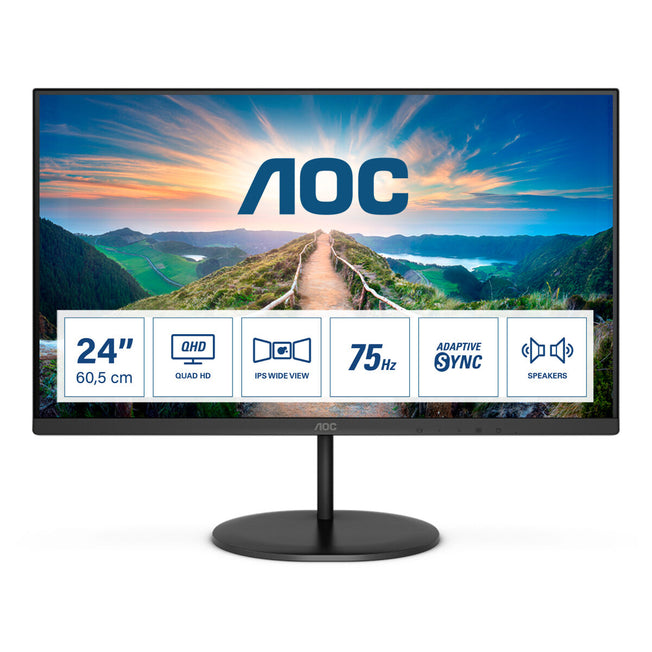 Monitor AOC Q24V4EA 23,8" LED IPS LCD Flicker free 75 Hz 50-60  Hz
