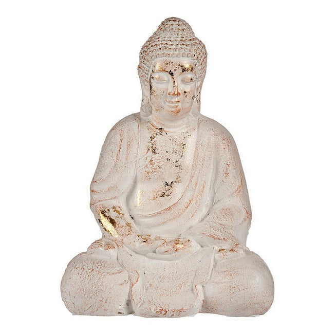 Decoratief tuinfiguur Boeddha Wit/Goud Polyresin (22,5 x 41,5 x 29,5 cm)