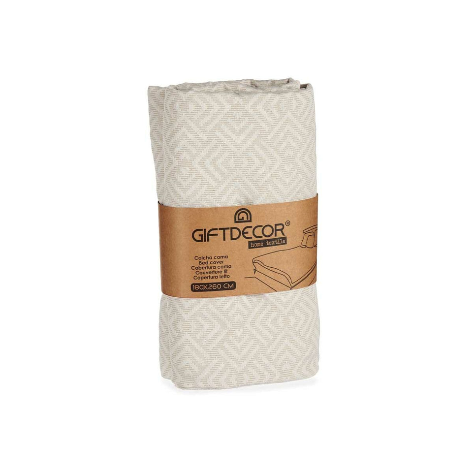 Sprei Geometrisch Beige (180 x 260 cm)