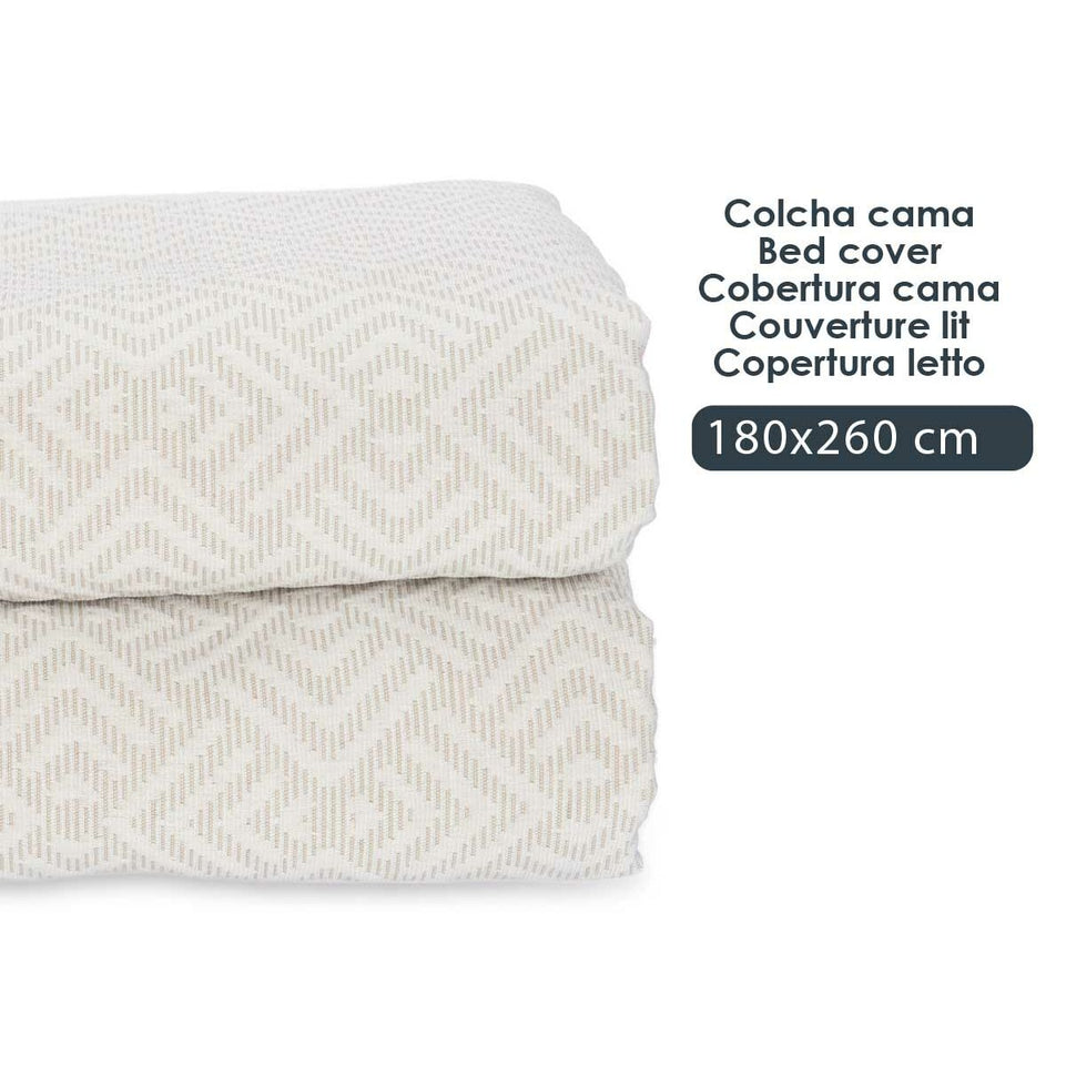 Sprei Geometrisch Beige (180 x 260 cm)