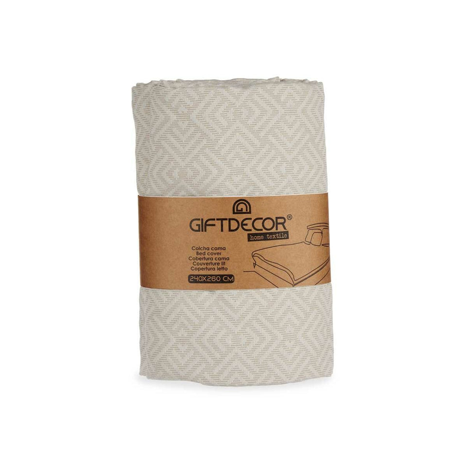 Sprei Geometrisch Beige (240 x 260 cm)